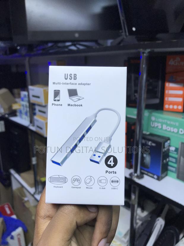 4-Port Usb 3.0 Hub - High-Speed Data Hub for Transfers Charging
