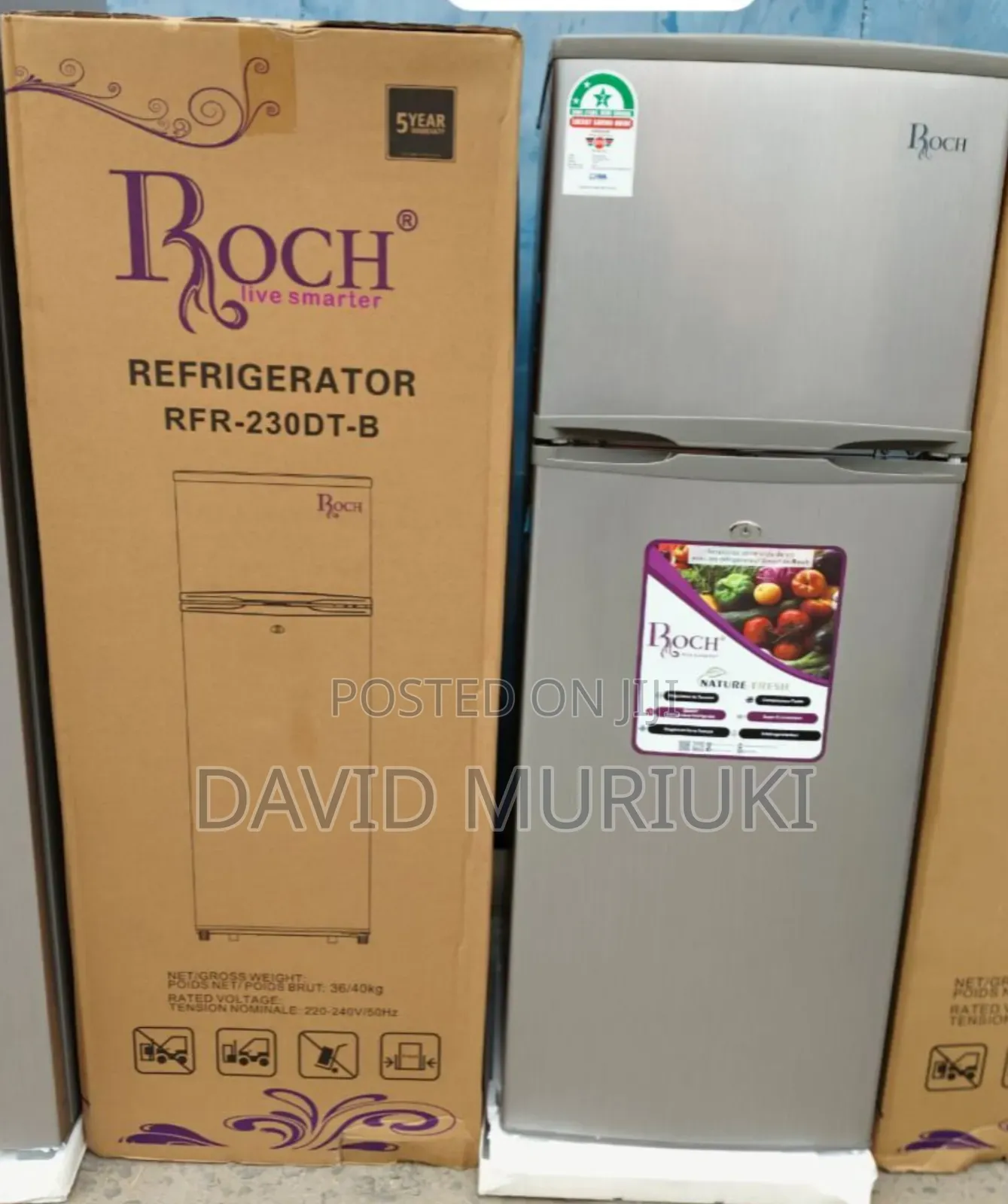 Roch 181litres RFR-230dt-B Double Door Ref