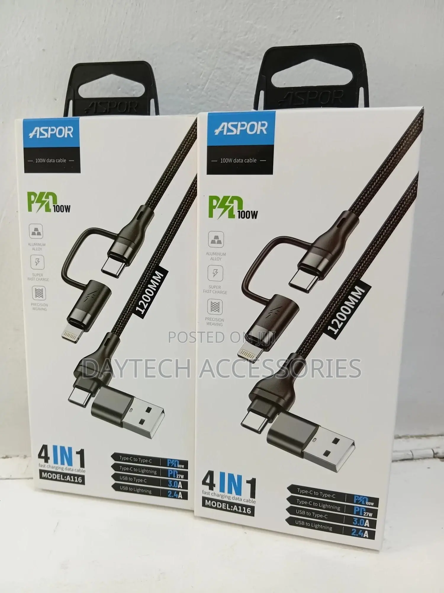 Aspor A116 Fast Charging Data Cable 4 in 1.