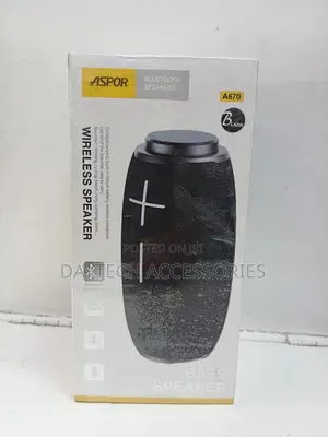 Aspor A670 Bluetooth Wireless Black Speaker Playing Time 4 Hours