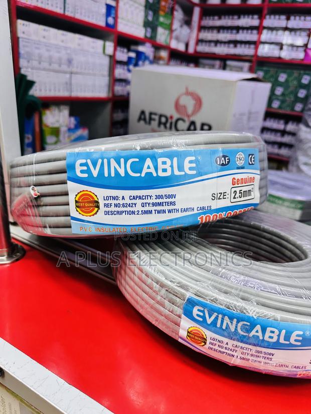 2.5mm Twin With Earth Cable Evincable Brand – 90 Metres