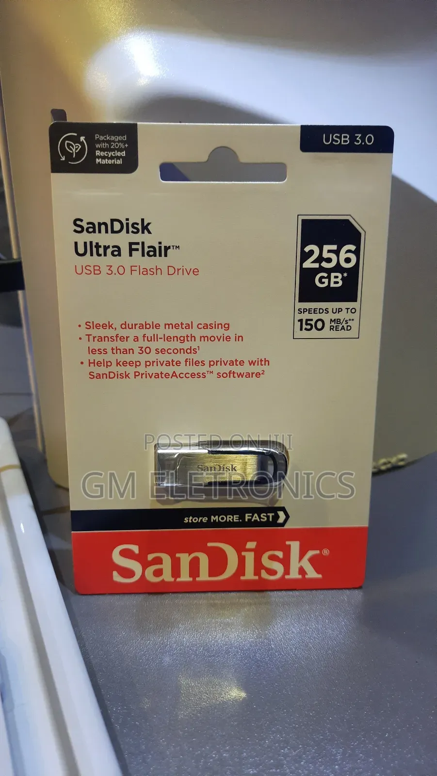 Original Usb 3.0 Flash Drive 256gb Capacity.