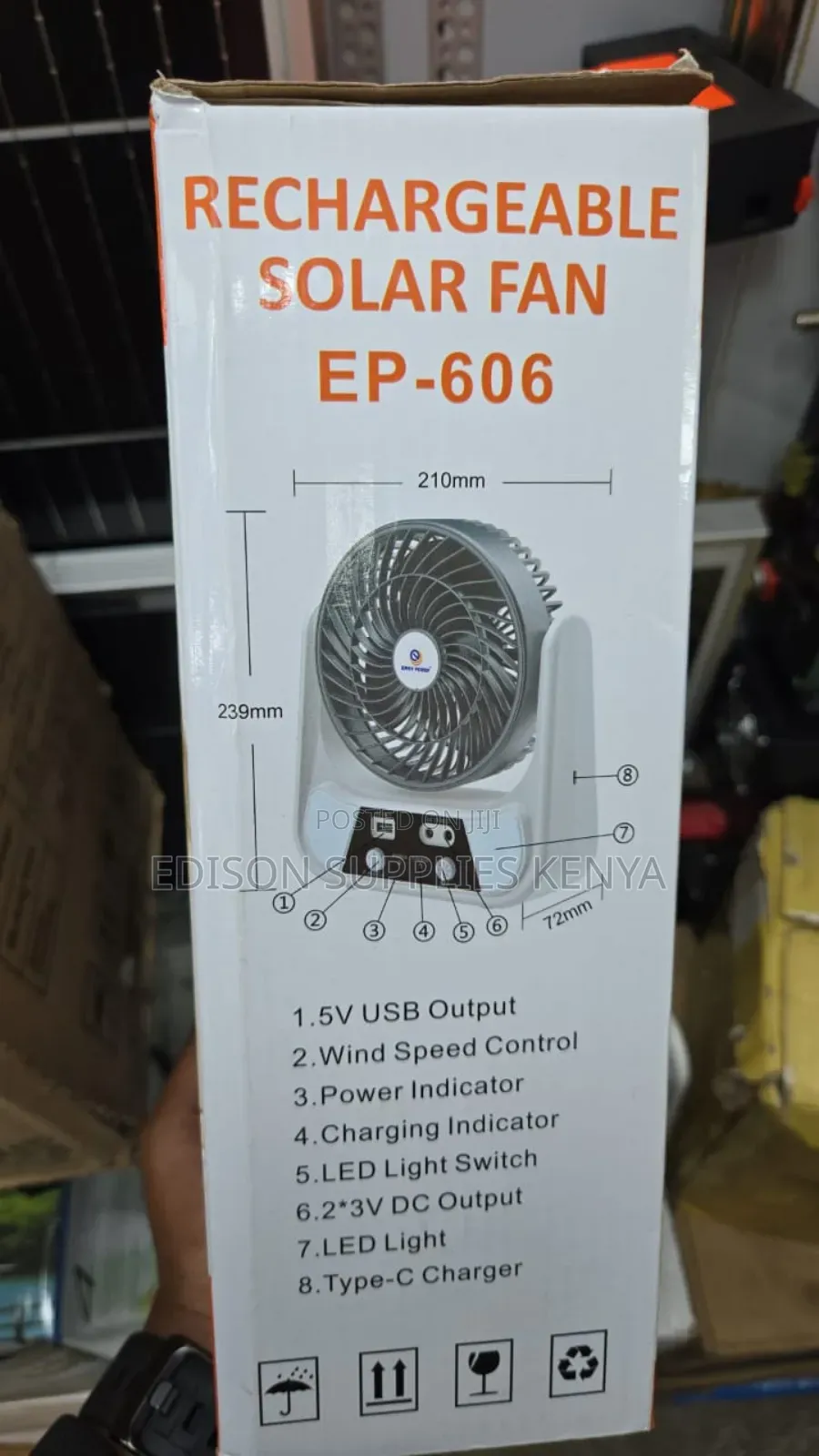 Solar Fan + Usb Rechargeable Desk Fans With Solar Panel With 2 Bulbs