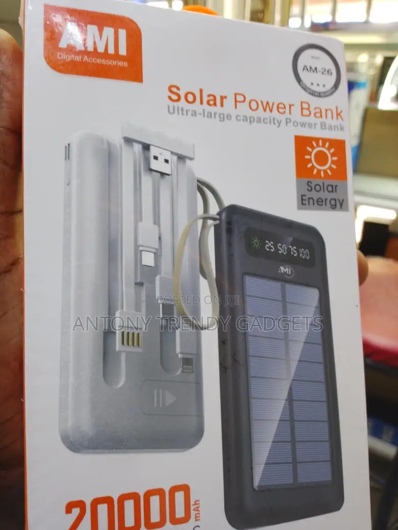 Ami Am-26 Solar Power Bank 20000mah Dual Usb 2.1a