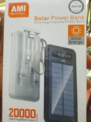 Ami Am-26 20000mah Solar Power Bank for Outdoor Charging