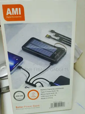 Ami Am-26 20000mah Portable Solar Power Bank Led Display