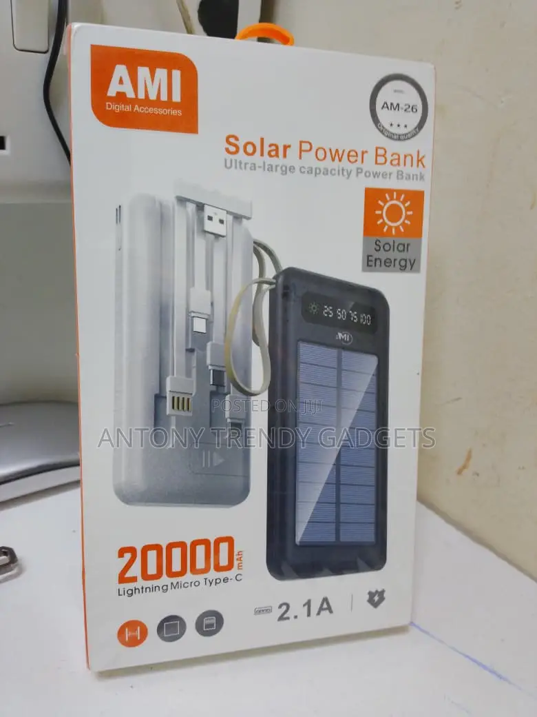 Ami Am-26 20000mah Solar Power Bank