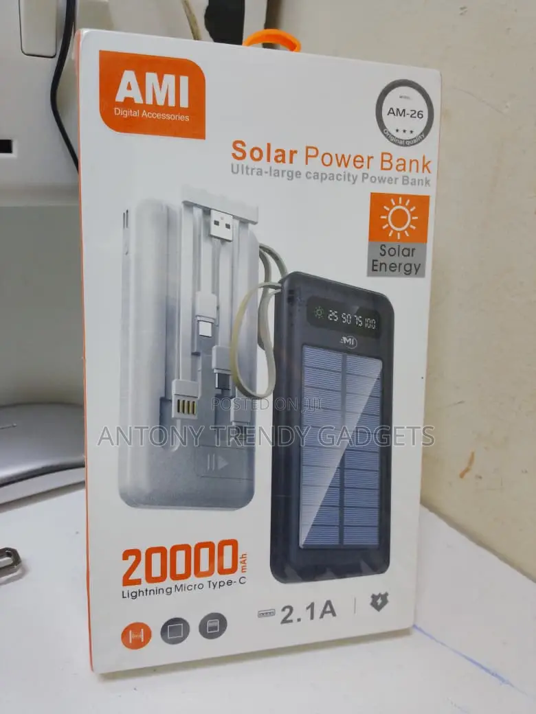 Ami Am-26 20000mah Solar Power Bank