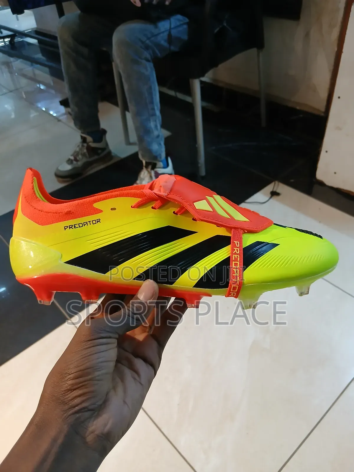 Predator Elite Lime Green/Red With Tongue Football Boots