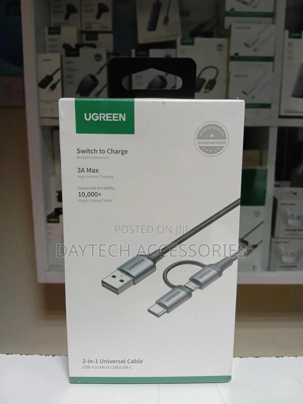 Ugreen 2-in-1 Fast Charging Cable - Usb 2.0 to Micro Usb + Type-C. - thumbnail 2
