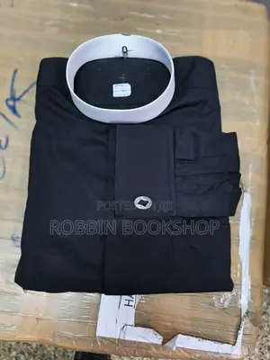 Clergy Shirt With White Collar – Black (Nairobi)
