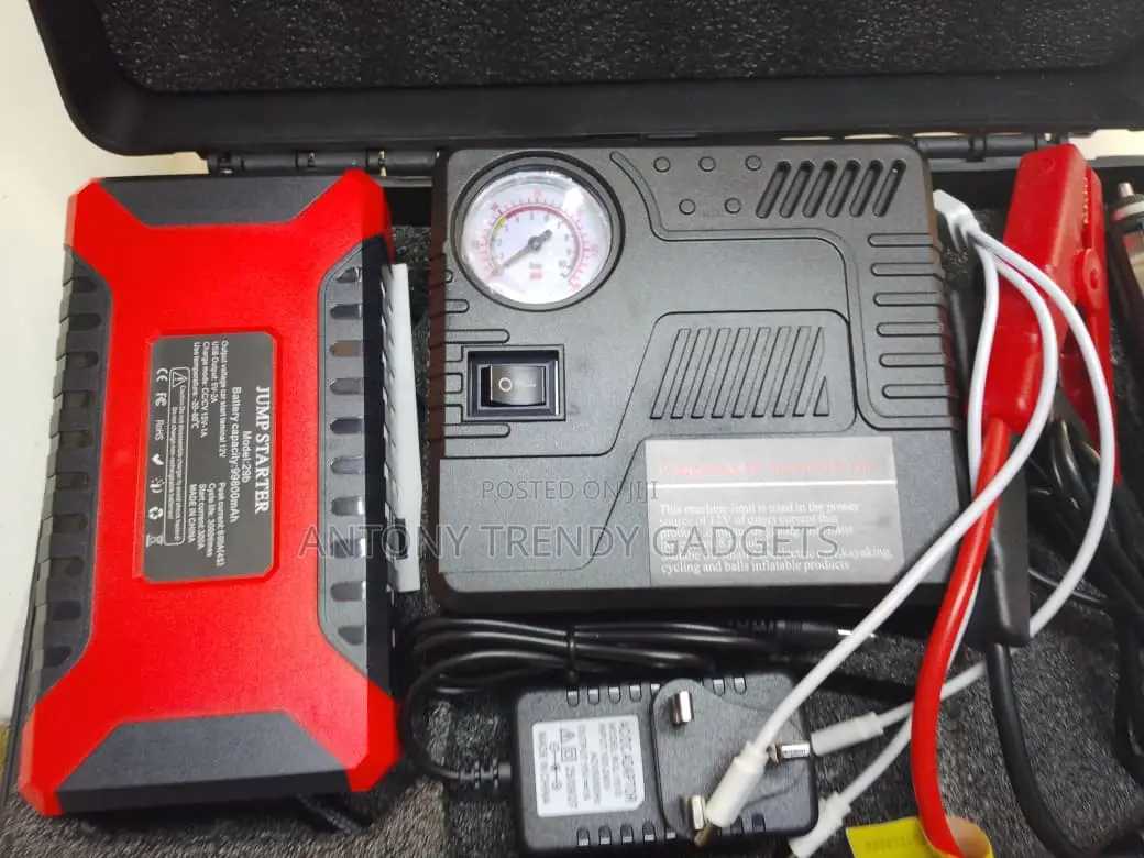 Portable Car Jump Starter With Air Compressor Power Bank