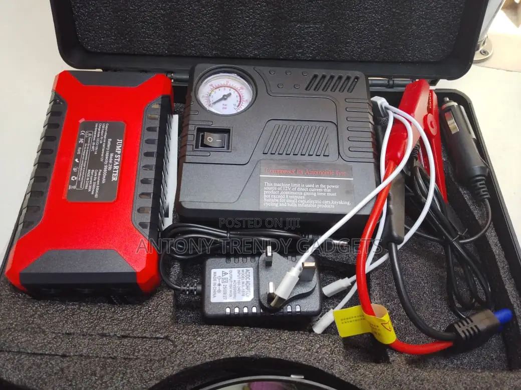 Portable Car Jump Starter With Air Compressor Power Bank