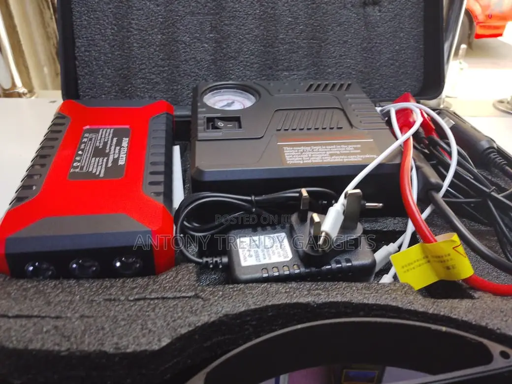Portable Car Jump Starter With Air Compressor Power Bank