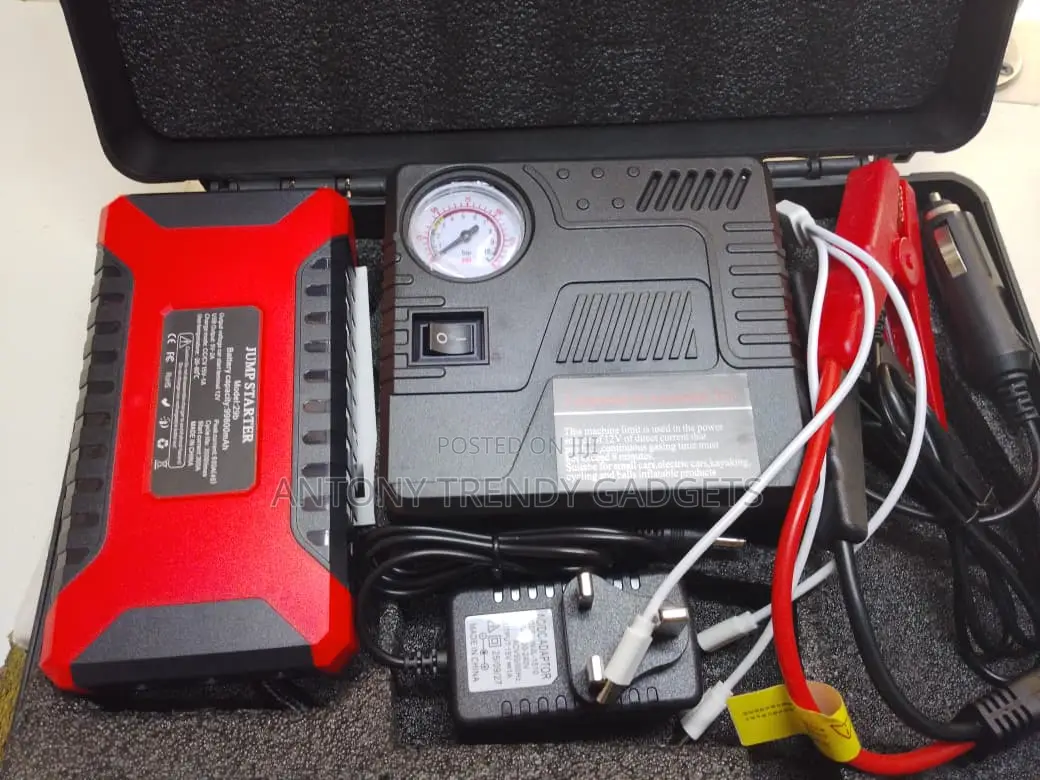 High Power Car Jump Starter Kit With Air Pump & Usb