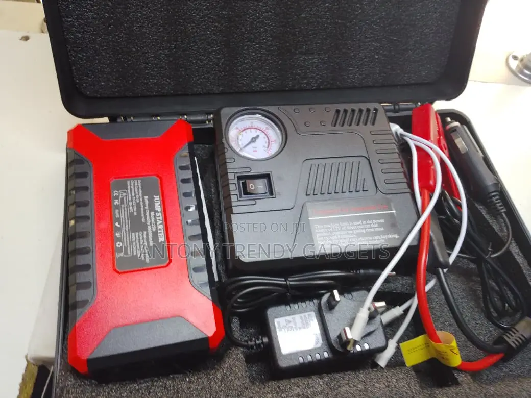 High Power Car Jump Starter Kit With Air Pump & Usb