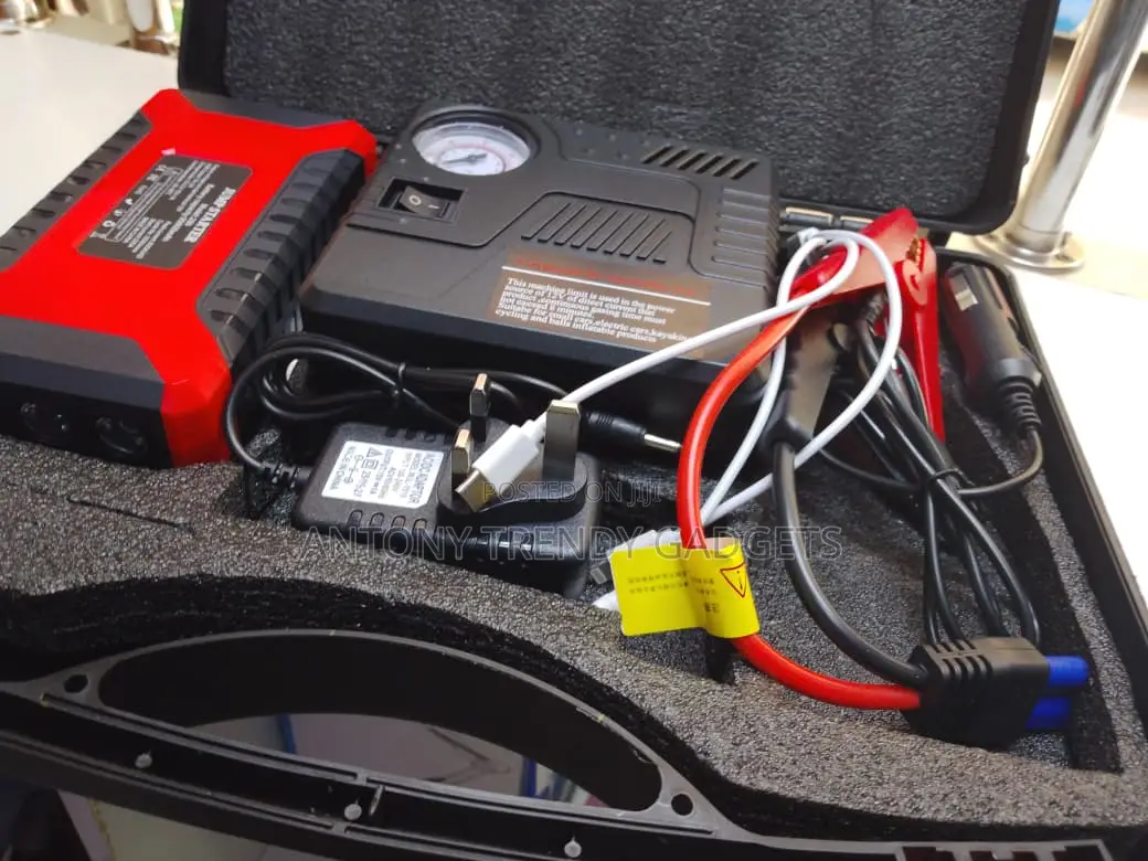 High Power Car Jump Starter Kit With Air Pump & Usb