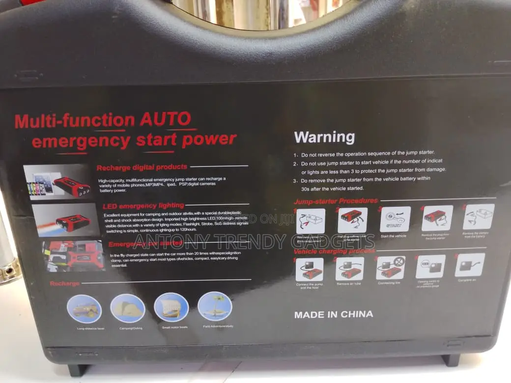 All-in-one Car Jump Starter Power Bank Air Compressor