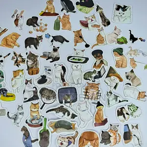 Cute Cat Theme Vinyl Decal Laptop Stickers