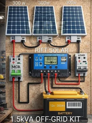 1.5kva Off-Grid - (3)300w Solar Panels - 200ah Lithium Battery Kit