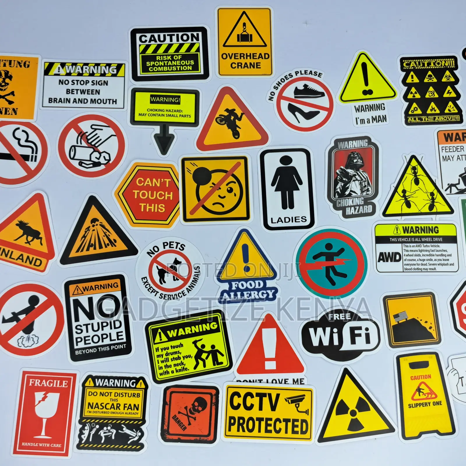 Warning Signs Theme Vinyl Decal Stickers