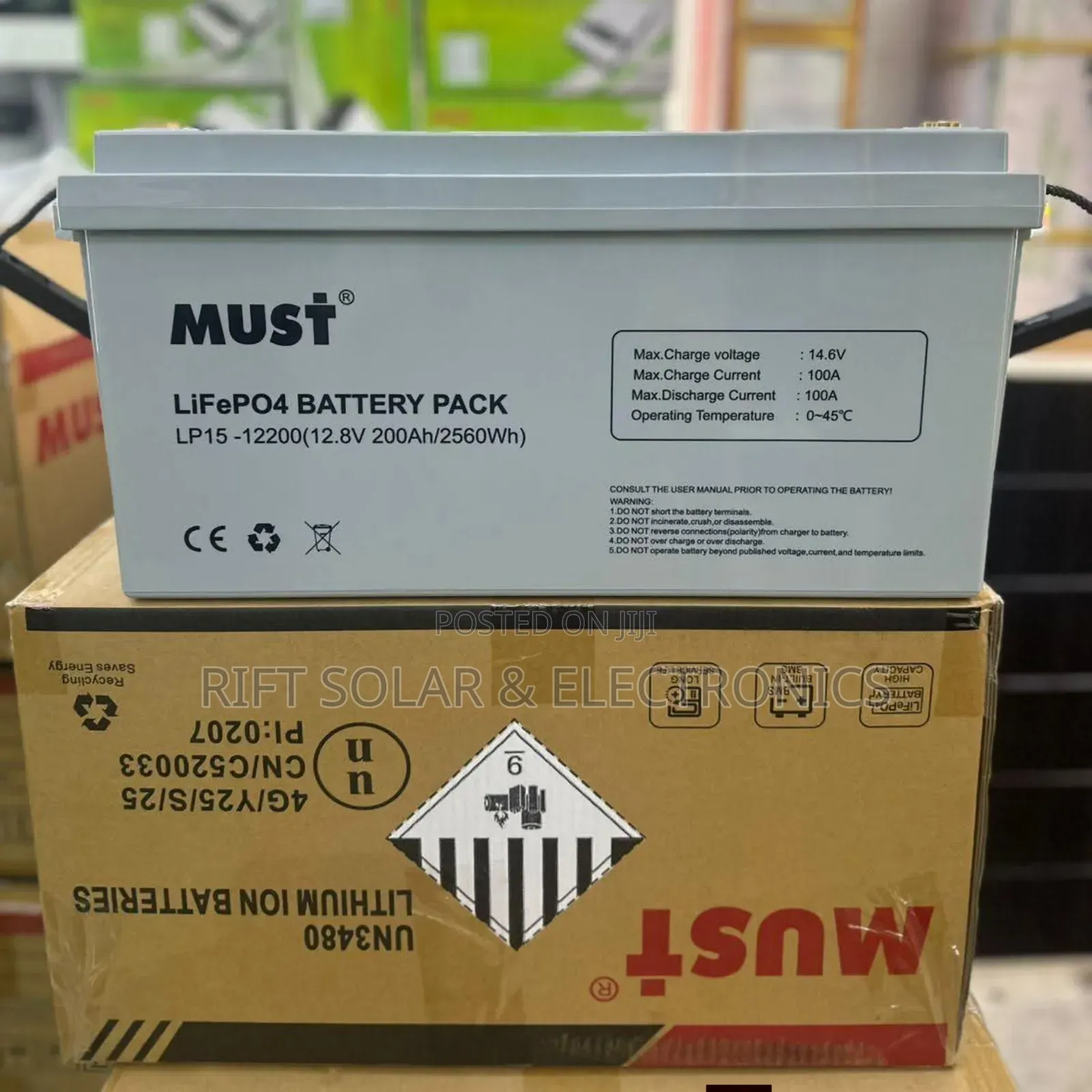 New 12.8v - 200ah / 2560wh Must Lithium Ion Lifepo4 Solar Battery
