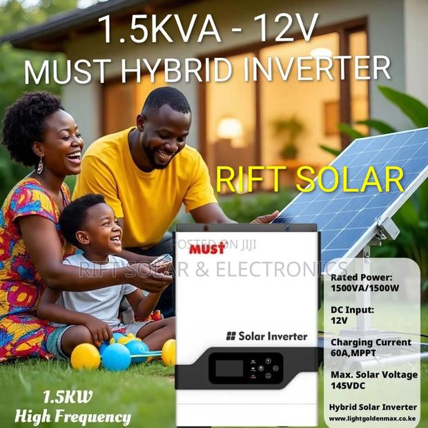 1.5kva - 12v Must Hybrid 60a MPPT Solar Inverter.