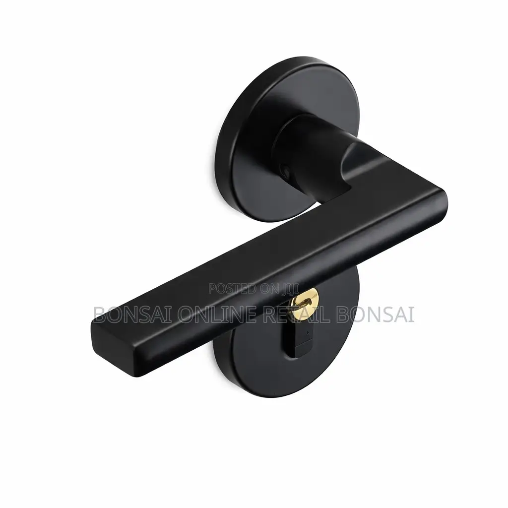Black Door Handle Lock Set – Modern, Durable, Elegant