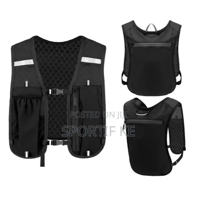 Black Lightweight Hydration Running Vest