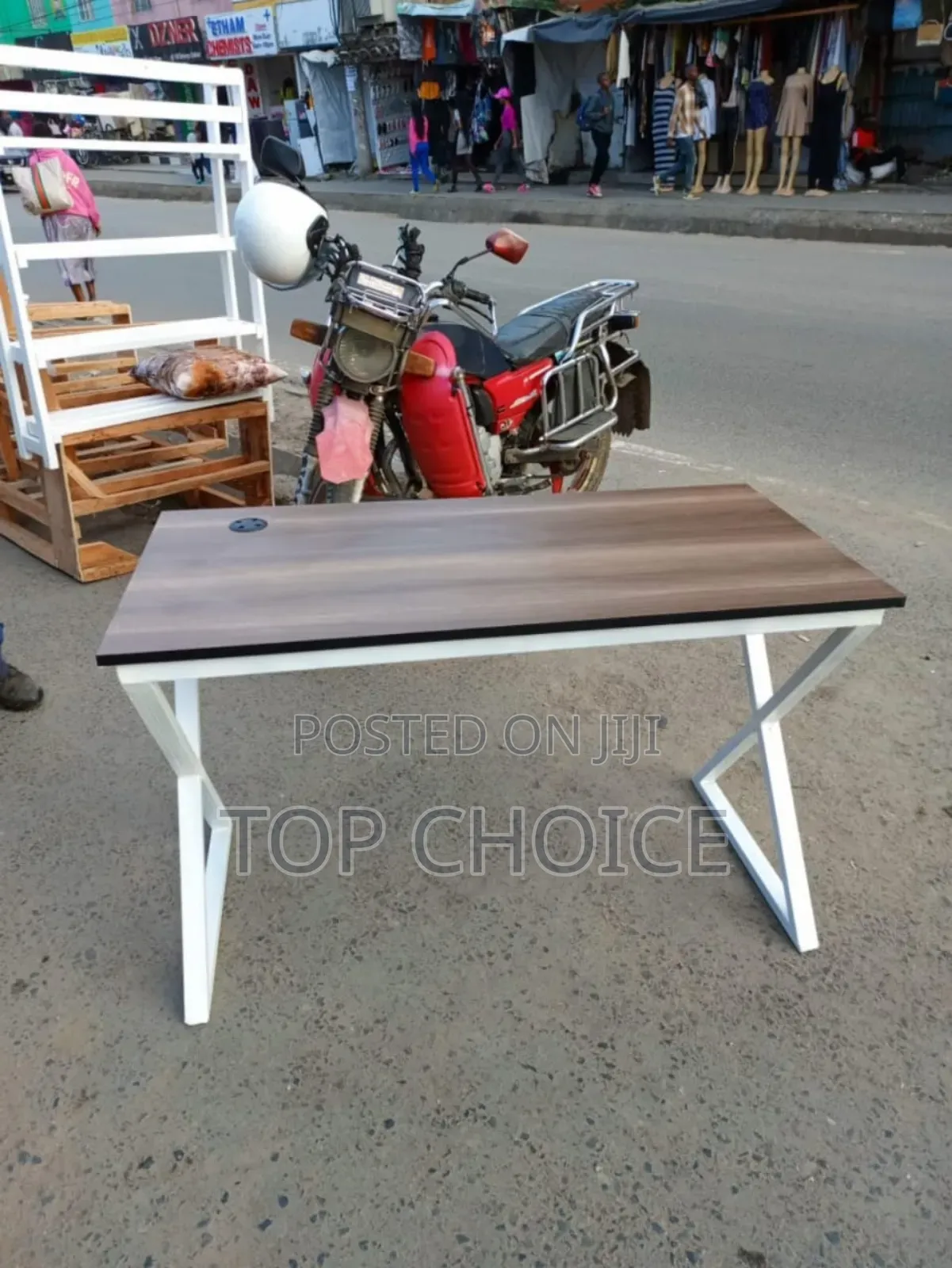 Modern Wooden and Metallic Computer Desk