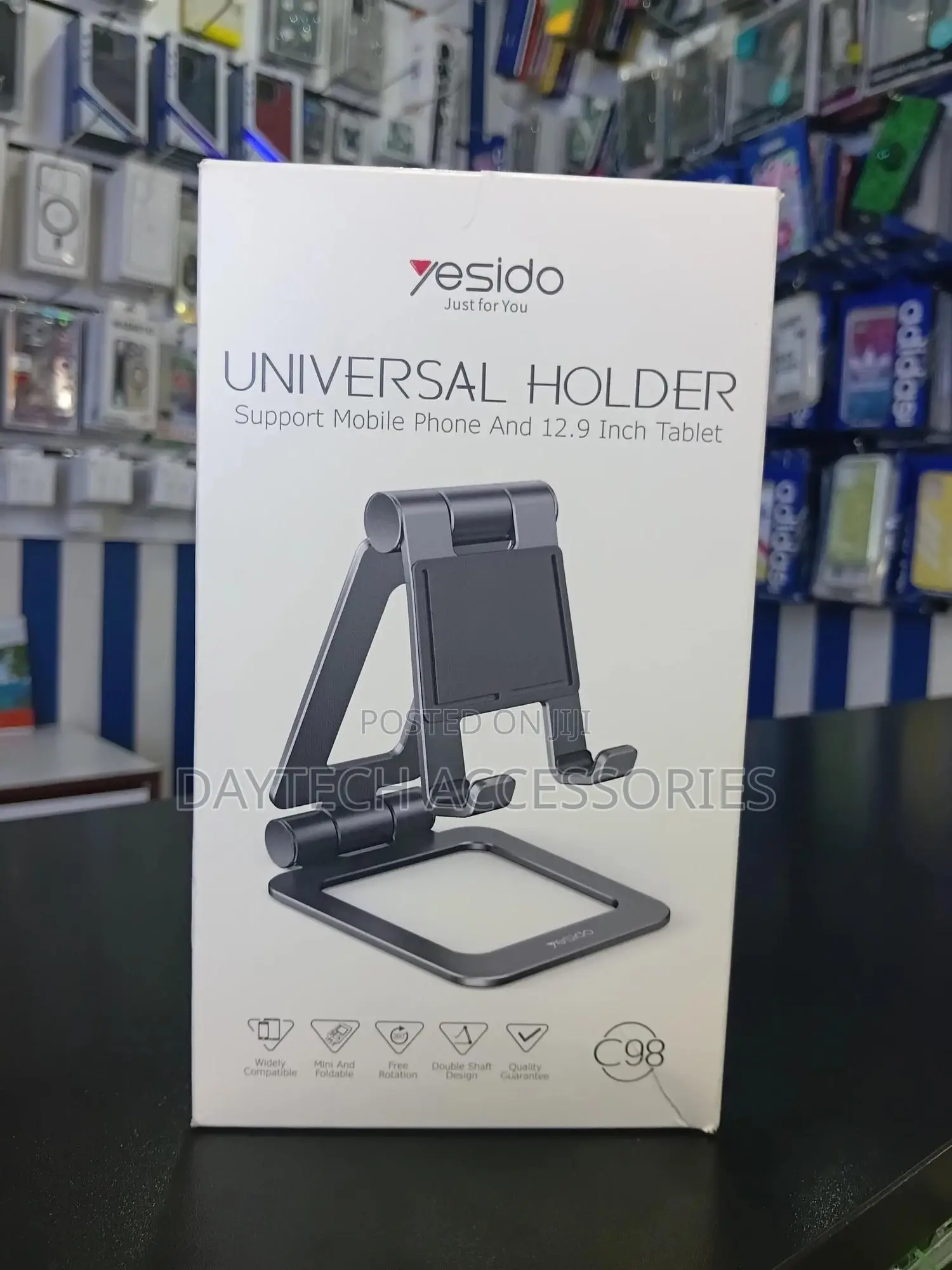 Yesido C98 Aluminium Alloy Tablet and Phones Holder - Black