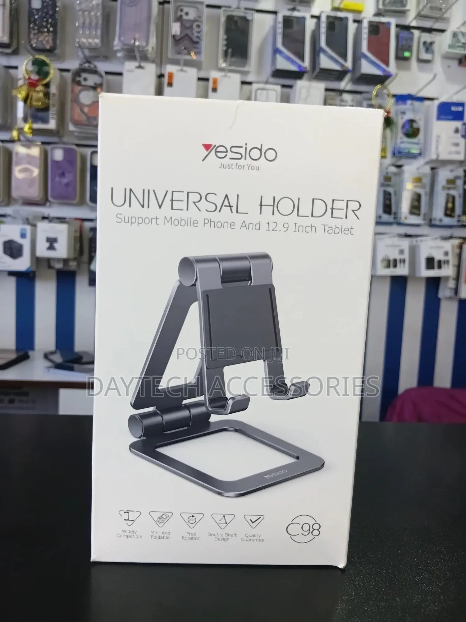 Yesido C98 Aluminium Alloy Tablet and Phones Holder - Black