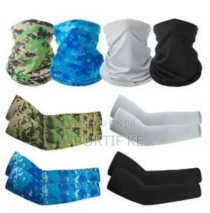 2pcs Uv Protection Headscarf Arm Sleeves For Hiking Camping