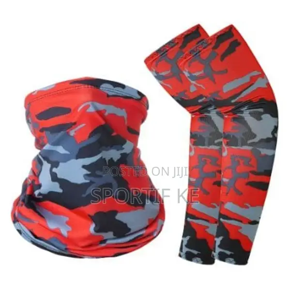 2pcs Uv Protection Headscarf Arm Sleeves For Hiking Camping