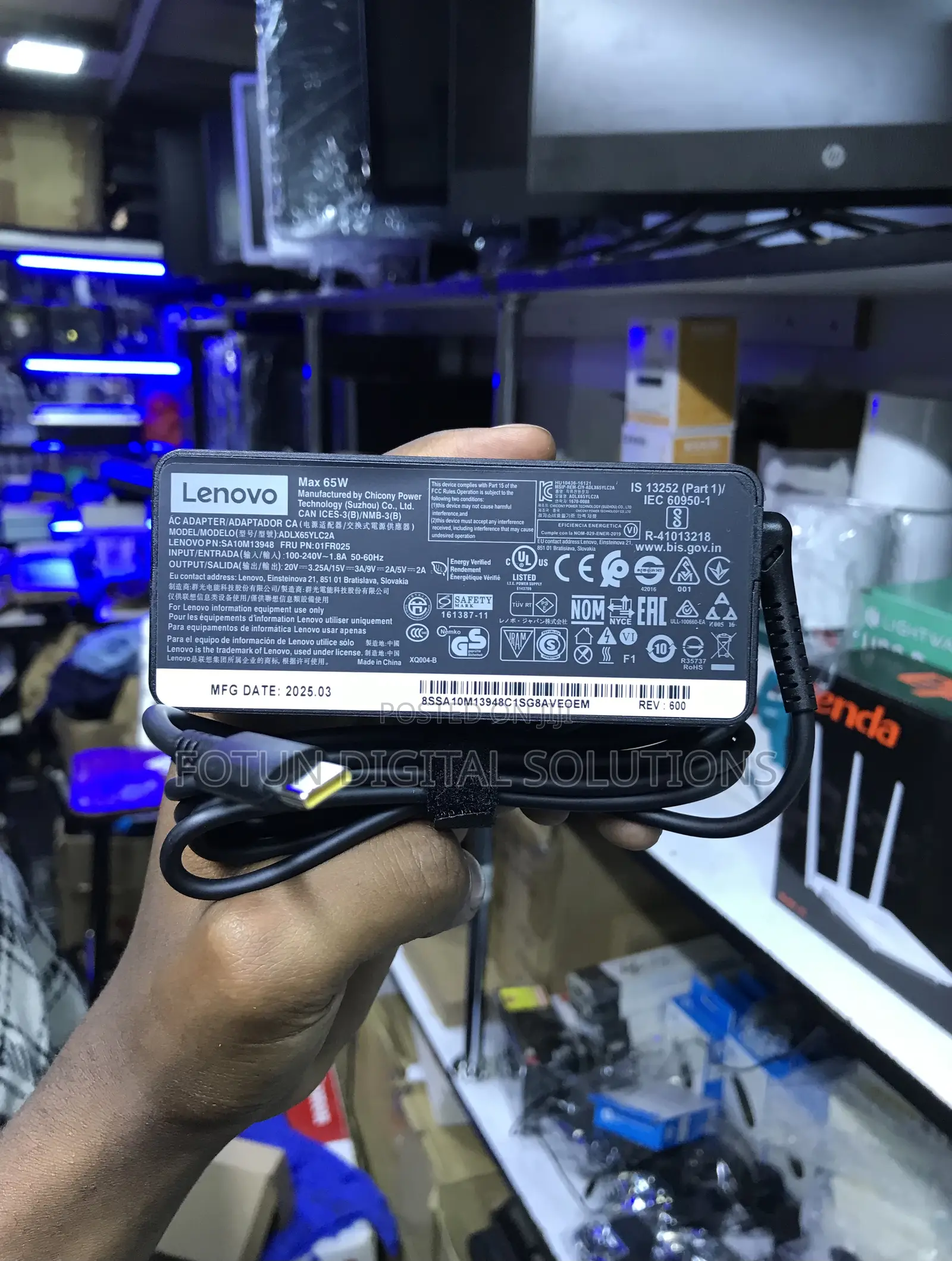 Original Lenovo 65w Usb C Power Adapter Only - For Thinkpad Yoga