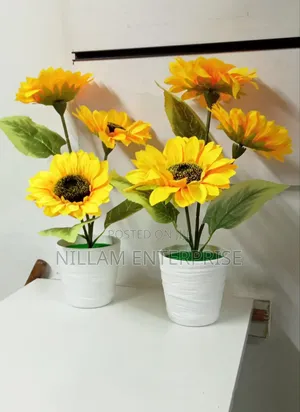 Sunflower Artificial Flowers Pots