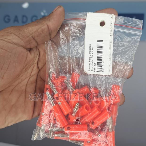 4mm Male Banana Plug Connectors (Pair Black Red) - thumbnail 2