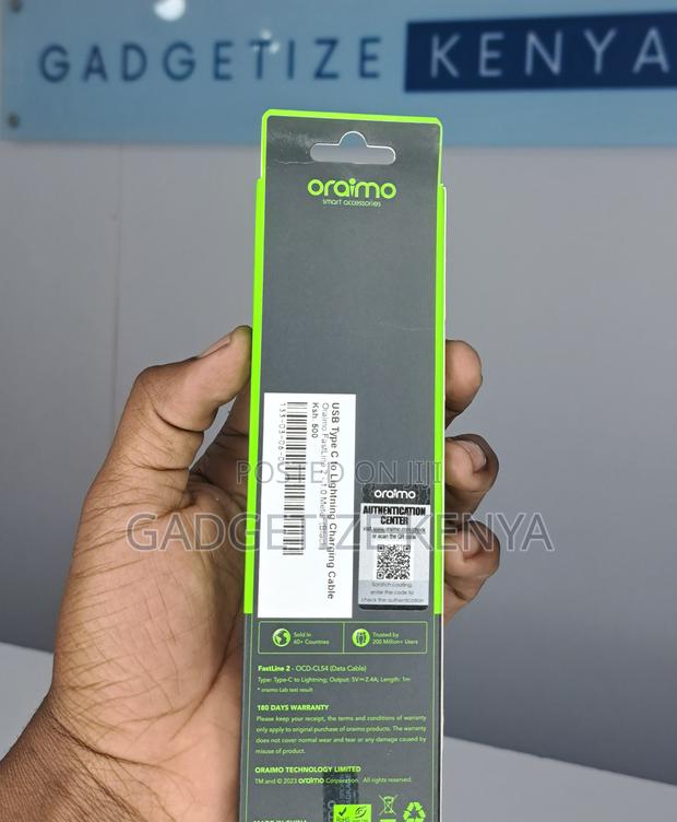 Oraimo Fastline 2 Usb-C to Lightning Male Charging Cable (Ocd-Cl54) - thumbnail 2