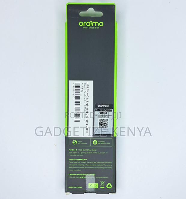 Oraimo Fastline 2 Usb-C to Lightning Male Charging Cable (Ocd-Cl54) - thumbnail 4