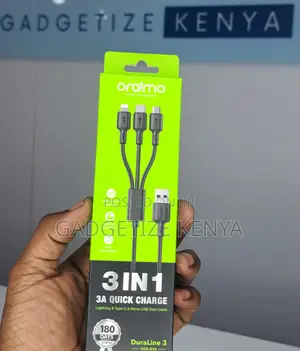 Oraimo 3-in-1 Usb to Micro Usb; Usb-C Lightning Cable (Ocd-X93)