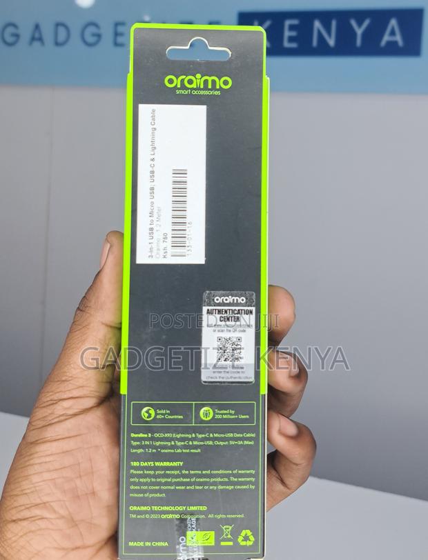 Oraimo 3-in-1 Usb to Micro Usb; Usb-C Lightning Cable (Ocd-X93) - thumbnail 2