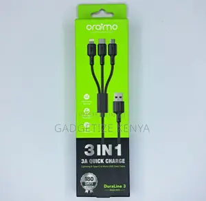 Oraimo 3-in-1 Usb to Micro Usb; Usb-C Lightning Cable (Ocd-X93)