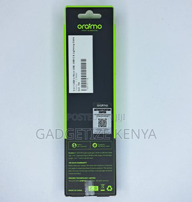 Oraimo 3-in-1 Usb to Micro Usb; Usb-C Lightning Cable (Ocd-X93) - thumbnail 4