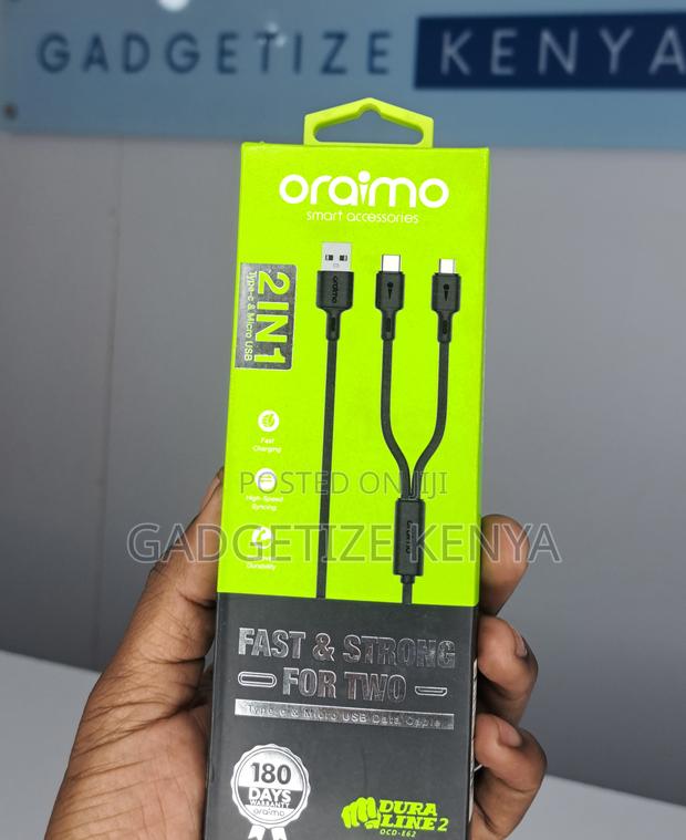 Oraimo 2-in-1 Usb to Micro Usb and Usb-C Charging Cable (Ocd-E62)