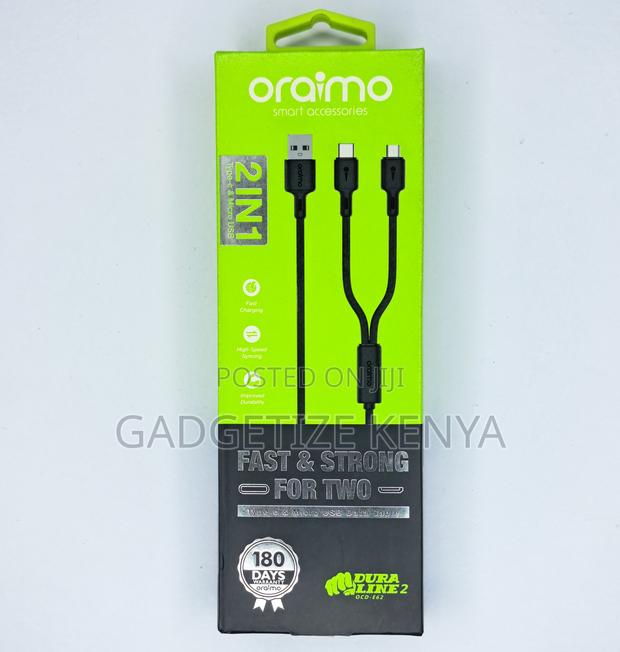 Oraimo 2-in-1 Usb to Micro Usb and Usb-C Charging Cable (Ocd-E62) - thumbnail 3