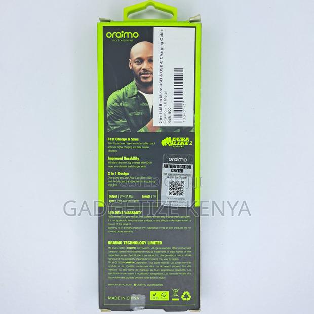Oraimo 2-in-1 Usb to Micro Usb and Usb-C Charging Cable (Ocd-E62) - thumbnail 4