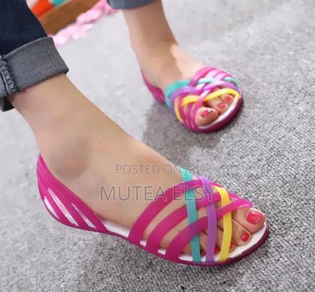 Pink,Blue Yellow Plastic Slipons - thumbnail 2
