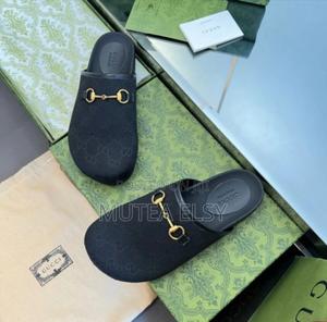Black Beige Executive Gucci Clogs - thumbnail 2