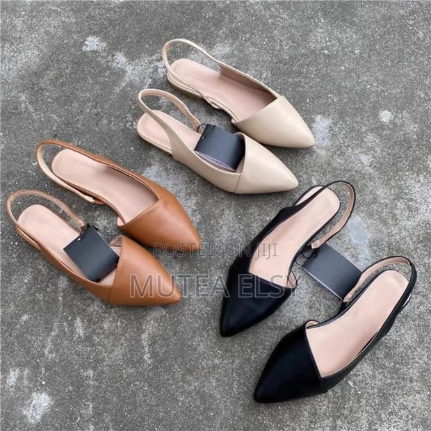 Black,Brawn Nude Slingback Shoes - main view