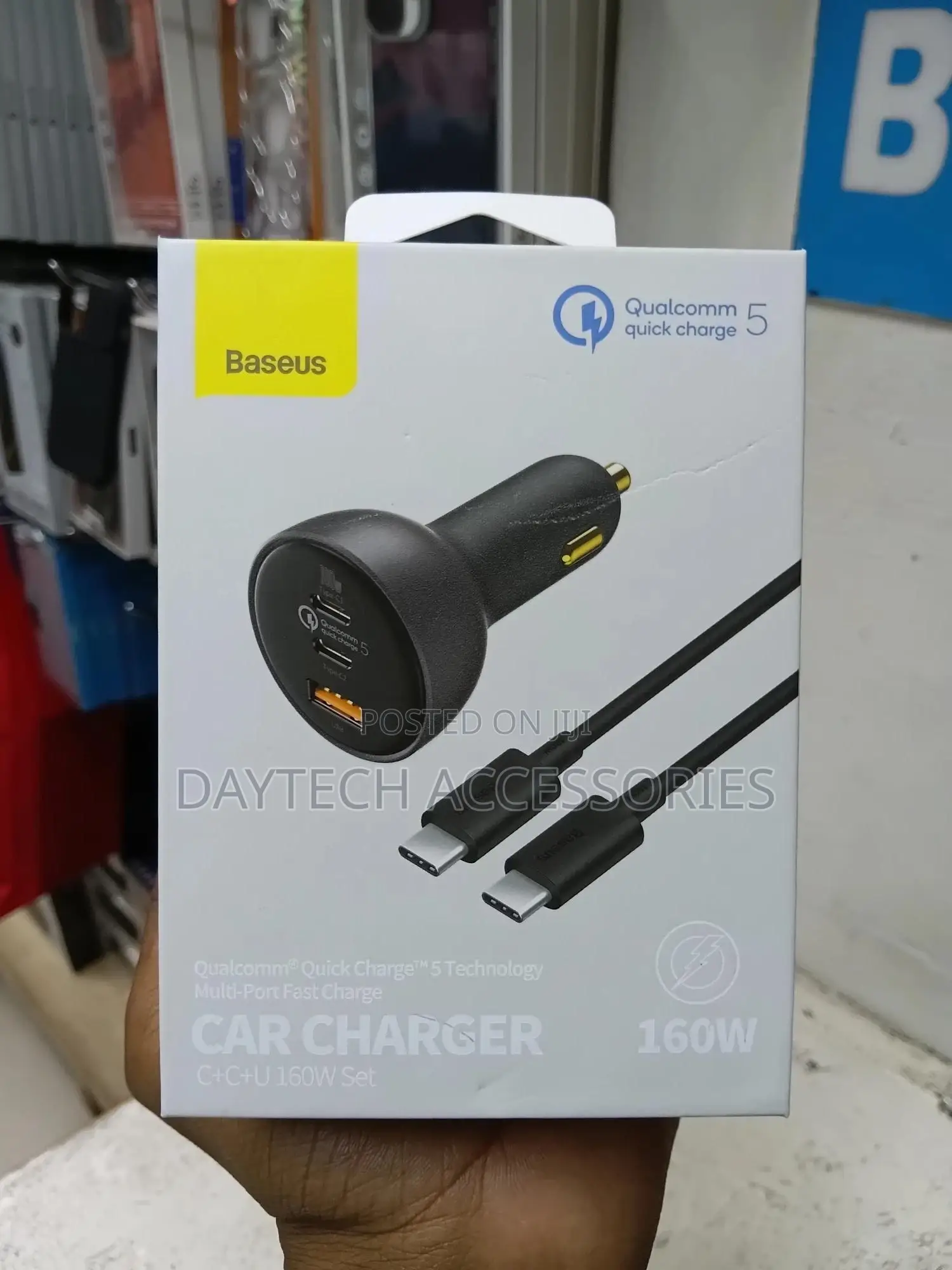 Baseus Qualcomm Quick Charge 5 160w Fast Charge Car Charger.